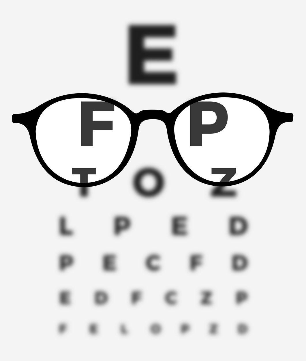 очки и буквы проверка зрения 
